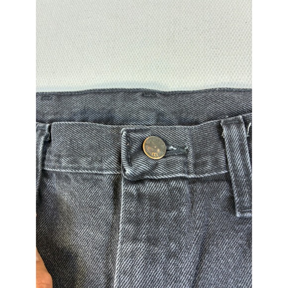 Vintage Rustler Black Jeans Mens 34x34 Straight Leg Distressed Y2K Western - Picture 10 of 16